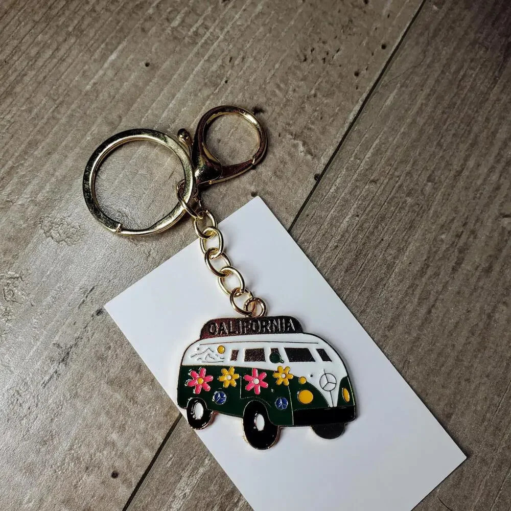 Volkswagon California Retro Hippie Van Keychain NWOT - Picture 12 of 15